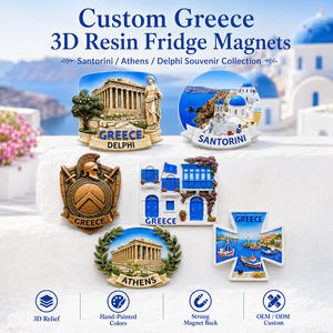 Aimants de souvenir grecs personnalisés en polyrésine 3D, directement de l'usine, Santorin, <span class=keywords><strong>Athènes</strong></span>, Délphes, aimants pour réfrigérateur - Product Image 2