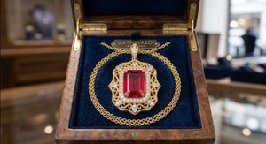 จี้รูปปีกคริสเตียนสีแดงทับทิม ประดับเพชร งานละเอียดอ่อนสำหรับเจ้าสาว ชุบทอง 18k เงินแท้ 925 สไตล์ยุโรป - Product Image 2