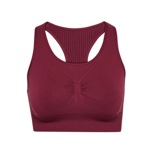 Ropa Deportiva para Mujer, Sujetador Deportivo Color Granate, Top Corto Estilo Racerback, Ropa para Gimnasio, Fitness, Entrenamiento, Activewear, Marca Personalizada, Fabricante OEM, Venta al Por Mayor - Product Image 3