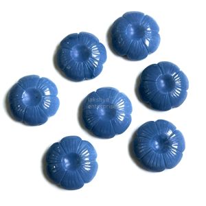 Natural Blue <b>Opal</b> Flower Shape Gemstone Carved Crystal Flower Pendant 25MM <b>Opal</b> Flower Carving Charm For Jewelry Making Bulk - Product Image 1