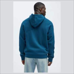 เสื้อฮู้ดซิปผู้ชายสีน้ำเงิน ทรงปกติ ผ้าฝ้าย สวมใส่สบาย พิมพ์ลายด้านหน้า เหมาะสำหรับใส่ในฤดูใบไม้ร่วง - Product Image 3