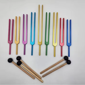 Juego de 9 Diapasones Profesionales COMPLETOS Sin Peso con Código de Color para Chakras - Product Image 1