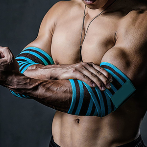 ผ้าพันข้อศอกแบบยืดหยุ่นปรับได้สำหรับนักเพาะกาย อุปกรณ์ออกกำลังกายคุณภาพสูงสำหรับการฝึกซ้อมและฟิตเนส - Product Image 4