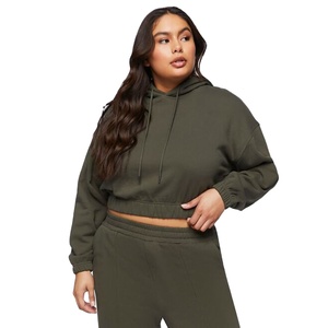 Sweat à capuche oversize pour femme en coton French Terry de haute qualité, respirant, avec fermeture éclair courte, broderie de logo personnalisée, imprimé - Product Image 1