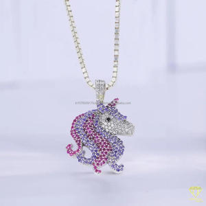 Premium Moissanite Diamond Animal Pendant In 925 Sterling Silver Bling Hip Hop Fashion Jewelry Necklace - Product Image 3