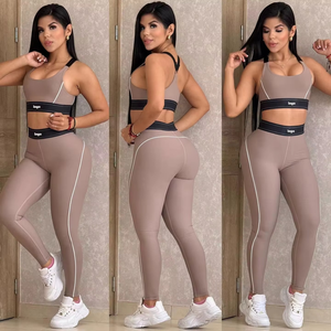 Falda de cintura alta elástica para mujer, de secado rápido, ajuste ceñido, transpirable, para yoga y running, color nude liso, opciones de talla grande, frontal - Product Image 3