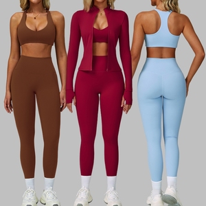Ensemble de vêtements de yoga pour femmes personnalisés, soutien-gorge de sport, leggings, vêtements de fitness, vêtements de sport pour la salle de sport, vêtements d'entraînement - Product Image 1