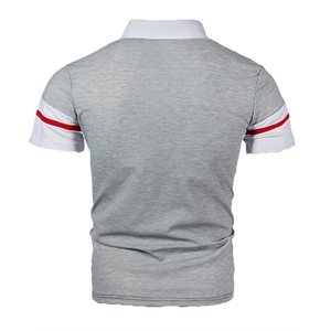 Polo à manches courtes en tricot color-block pour homme, style décontracté, design uni, boutons sur le devant, faible MOQ, polos pour homme - Product Image 6