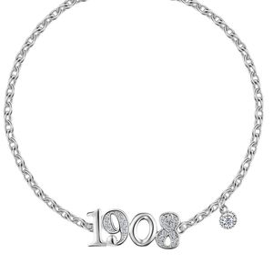 Bracelet tennis argenté avec breloque numérique décorative – Accessoire de mode élégant pour femme, idéal pour mariage ou cadeau - Product Image 5