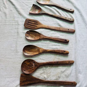 Juego de Utensilios de Cocina de Madera de Teca Natural, 1 Pieza, Cucharas Decorasia, Sin Químicos, Ecológicas, Aptas para Lavavajillas, Modernas - Product Image 1
