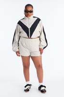 Ensemble de veste coupe-vent et short pour femmes, couleur contrastée, léger, 2 pièces, tenue de sport pour la course à pied, la salle de sport, la remise en forme