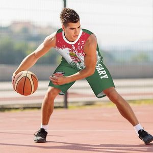 Uniforme de Baloncesto con Diseño de la Bandera de Hungría (2 Piezas) para Hombres Adultos, Conjunto Deportivo de Entrenamiento - Product Image 5