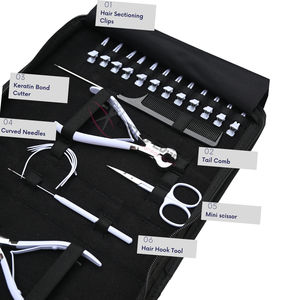 Juego de herramientas al por mayor para extensiones de cabello blanco con alicate tensor de microanillos de 5 pulgadas, abridor de microanillos, aplicador de cinta de 7 pulgadas y herramienta de gancho - Product Image 3