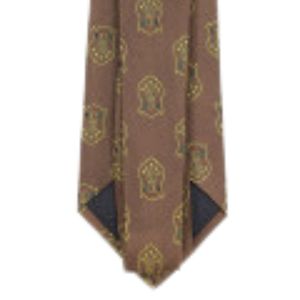 Iota Phi Theta Crest Necktie <b>Brown</b> Gold Greek Apparel Fraternity Silk <b>Tie</b> Premium Formal Classic Accessory Wear - Product Image 6