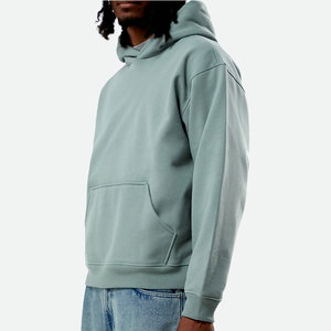 Cropped <b>Hoodie</b> Wholesale High Quality Boxy <b>Hoodies</b> Unisex Printing <b>Plain</b> Embossed Heavyweight Oversized Men <b>Hoodies</b> Cotton - Product Image 3