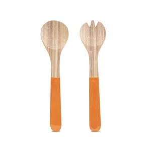 ช้อนเสิร์ฟทรงกลมทำจากไม้ไผ่ขนาดเล็กเป็นมิตรกับสิ่งแวดล้อมเครื่องครัวแบบใช้แล้วทิ้งสำหรับอาหารและงานปาร์ตี้ภาชนะรับประทานอาหารธีมธรรมชาติ - Product Image 1