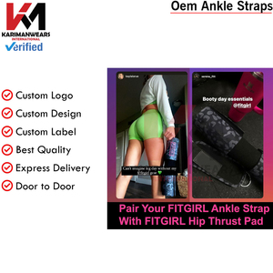 Custom Logo Ankle Straps Extra Thick Neoprene Padding for <b>Cable</b> Kickbacks Wholesale Glute Training <b>Gear</b> for Gym and Fitness - Product Image 6