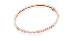 Pulsera Minimalista con Diamante Cultivado en Laboratorio de 0.5CT, Corte Redondo, Oro Rosa de 18KT, Baño de Rodio, para Uso Diario, Compromiso, San Valentín, Mujer - Product Image 2