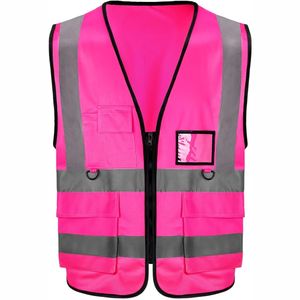 Gilet de sécurité haute visibilité, vêtements de travail décontractés sans manches, gilet multi-poches avec bandes réfléchissantes, couleur et logo personnalisables - Product Image 2