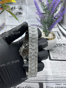 Reloj de Pulsera de Lujo con Incrustaciones de Diamantes de Imitación, de Acero Inoxidable, con Esfera de Cristal Analógica, Estilo Hip Hop, Unisex, Brillante, de Diseño, para Regalo - Product Image 6