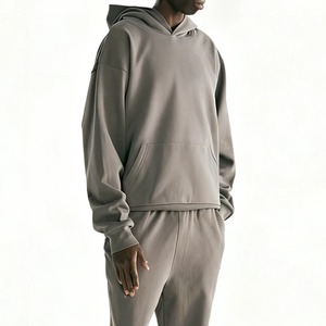 Sudadera con Capucha Extra Grande para Hombre, Color Sólido, Algodón French Terry, Estilo Casual para Otoño, Corte Regular, Diseño con Bolsillos - Product Image 3