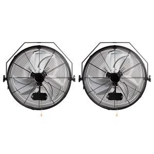2 Ventilatori Industriali da Parete in Metallo da 18 Pollici, Regolazione Manuale Inclinabile a 360 Gradi, 3 Velocità, Alta Velocità, 4000 CFM, 20W - Product Image 2