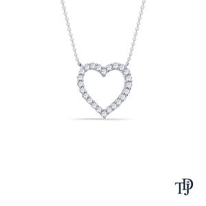 Colgante de corazón romántico de oro de 18k con diamantes cultivados en laboratorio y piedra redonda de corte brillante de 0.40ct, venta al por mayor y al por menor OEM - Product Image 1