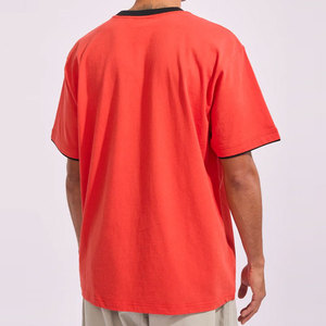 Custom Color Regular Fit Summer T-Shirt Short Sleeve OEM Service Heavyweight 250 Gsm Cotton Fabric Breathable Quick Dry - Product Image 2