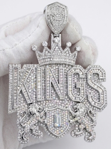Colgante con Letras Personalizadas RCK Global Royal KINGS |   Moissanita de Corte Brillante D VVS, Plata Sólida 925, Alta Calidad, Estilo Hip-Hop Unisex - Product Image 6