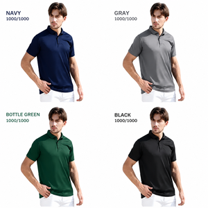 Vente en gros de t-shirts décontractés en coton 100% tricoté pour hommes, avec broderie personnalisée et impression de logo, pour le golf - Product Image 4