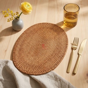 Custom Woven Placemat, Brown Wabi Sabi Style Table <b>Mat</b> Vietnam, Rattan Placemat Viettimecraft Wholesale - Product Image 1