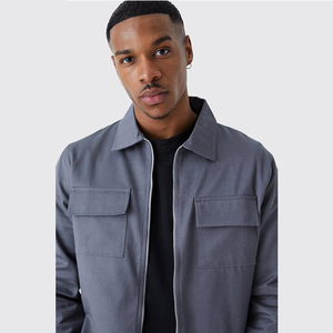 OEM Wholesale Autumn New Arrival Men's Stand Front Windproof Breathable Two Pockets Streetwear Fashion Custom Plain Regular - Product Image 4