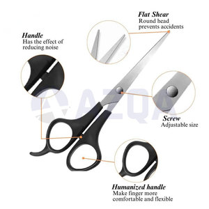 Premium Professional Straight Right-Handed Durable Stainless Steel Hair Cutting Scissors Lightweight <b>Plastic</b> Handle for Barbers - Product Image 2