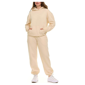 Conjunto Deportivo de 2 Piezas con Capucha para Mujer, Personalizado de Fábrica, de Forro Polar, Cortavientos, Informal, Cómodo, para Invierno - Product Image 2