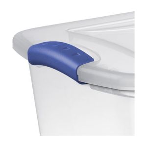 Contenitore di Plastica Trasparente da 27 Quarti con Coperchio a Chiusura Ermetica, Confezione da 2, Blu - per Organizzazione e Uso in Casa e Ufficio - Product Image 5