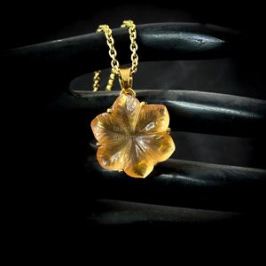 Pendentif Fleur en Pierre de Lune Pêche Naturelle, Collier en Pierre Précieuse Sculptée, Élégant Pendentif en Pierre de Lune Pêche pour la Fabrication de Bijoux Féminins - Product Image 6