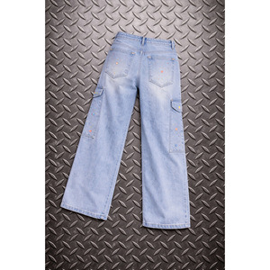 กางเกงยีนส์เดนิมคอตตอนคุณภาพสูงแบบหนา ซักย้อมสีเอซิด ประดับคริสตัล สไตล์สตรีทแวร์ ไซส์พลัส ทรงเข่าคู่ แต่งขาด สำหรับผู้ชาย - Product Image 2