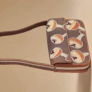 Sac fourre-tout personnalisé en perles, broderie artisanale de perles de rocaille, style universitaire, cadeau, logo personnalisé, fermeture éclair - Product Image 5