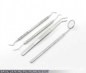 Juego de 4 Piezas de Instrumental Quirúrgico Dental Profesional Básico, Nuevo Juego de Instrumental Quirúrgico Dental de Acero Inoxidable de Primera Calidad, Aprobado por Ce ISO 13485 - Product Image 1