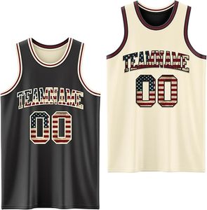 Ensemble de maillots de basket-ball personnalisés, noir et crème, impression sérigraphique, polyester respirant, unisexe adulte, nom et numéro de l'équipe - Product Image 1