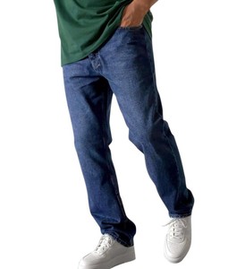 กางเกงยีนส์ผู้ชายสไตล์สตรีทแวร์ น้ำหนักเบา สวมใส่สบาย ทรงหลวม เอวกลาง ลายเรียบ ทรงตรง สีซีด - Product Image 3