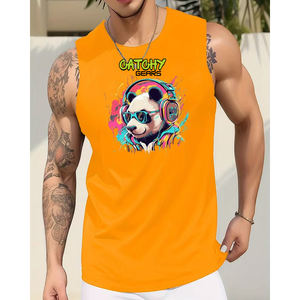 Débardeur pour homme Catchy Gears en coton biologique extensible, coupe ajustée, respirant, séchage rapide, décontracté pour l'été, sans manches, pour la gym et le fitness - Product Image 5