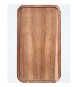 Plateau de service rond en bois d'acacia avec poignées, porte-gobelets pour canapé, plateau décoratif pour salon, table basse, présentoir à bougies - Product Image 3