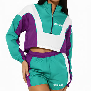 Conjunto de 2 Piezas de Verano de Alta Calidad al por Mayor, Chaqueta Corta para Mujer con Logotipo Bordado Personalizado, Encaje Sólido, Estilo Vintage - Product Image 4