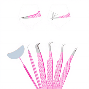 Luxury Charm Stainless Steel Anti-Magnetic Tweezers Custom Design Precision Eyelash Extension Logo Branding 10mm Length Smooth - Product Image 4