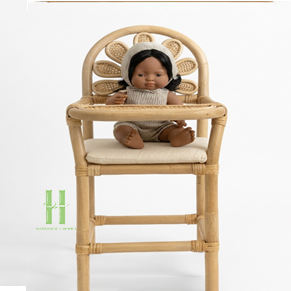 Chaise de salle à manger en rotin pour maison de poupée, faite à la main, en osier, mini-meuble pour poupée, jouet d'imitation pour enfants, OEM ODM Vietnam - Product Image 5