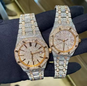 Reloj de Pulsera de Cuarzo Analógico para Hombre con Diamantes de Moissanita, Diseño Elegante y Moderno, para Uso Diario - Product Image 1