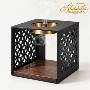 ALABANZA ENTERPRISES - Quemador de Incienso de Madera de Lujo con Recipiente Interior de Acero Inoxidable, Ecológico, Incienso Indio, Oud Árabe para el Hogar - Product Image 4