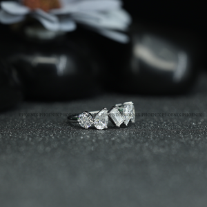 แหวนแต่งงานเพชรทรงหลายเหลี่ยมหรูหรา เงินแท้ 925 แหวนทรงเรขาคณิตสำหรับผู้หญิง เครื่องประดับชั้นดี - Product Image 3