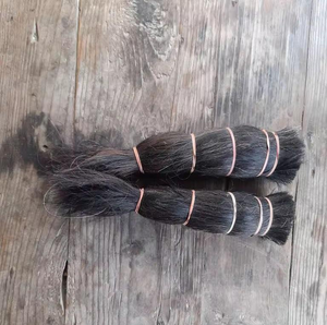 มัดขนหางควายทำมือ สีดำธรรมชาติ วัสดุตกแต่งบ้านสไตล์เรียบง่าย - Product Image 1